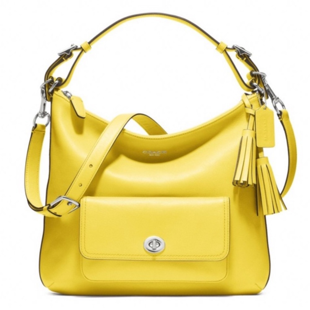 Coach Legacy Courtney Slim Convertible 22831 Yellow Leather Hobo Bag